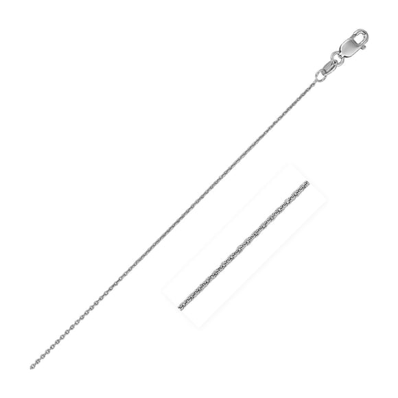Chaîne à Maillons Câble Ovale en Or Blanc 14k 0,6 mm 18 Pouces