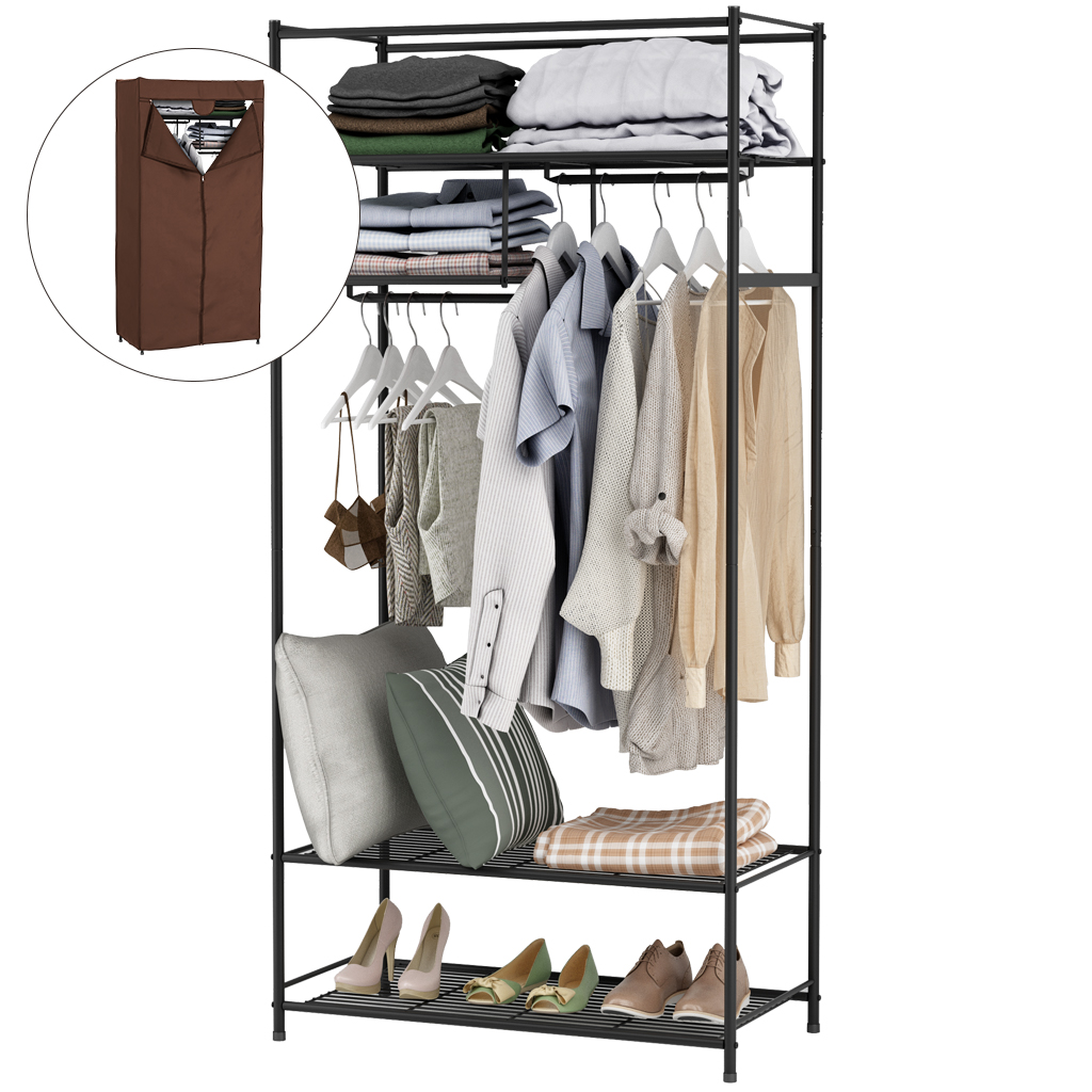 LANGRIA Heavy-Duty Metal Storage Closet Clothes Shoe Rack Organizer - Bed  Bath & Beyond - 23046307