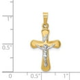 thumbnail image 2 of FJC Finejewelers 14 kt Two Tone Gold Polished Rounded Cross Charm 26 x 14 mm, 2 of 6
