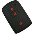 thumbnail image 1 of Rubber Smart 3buttons Key Fob Cover Remote Case Keyless Protector Jacket for 2016 2017 Toyota Tacoma Land Cruise Prius V RAV4 Black, 1 of 6