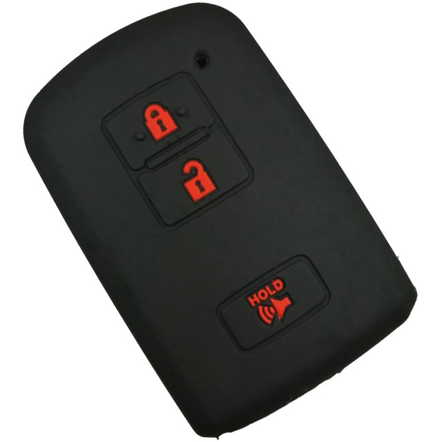 Rubber Smart 3buttons Key Fob Cover Remote Case Keyless Protector Jacket for 2016 2017 Toyota Tacoma Land Cruise Prius V RAV4 Black