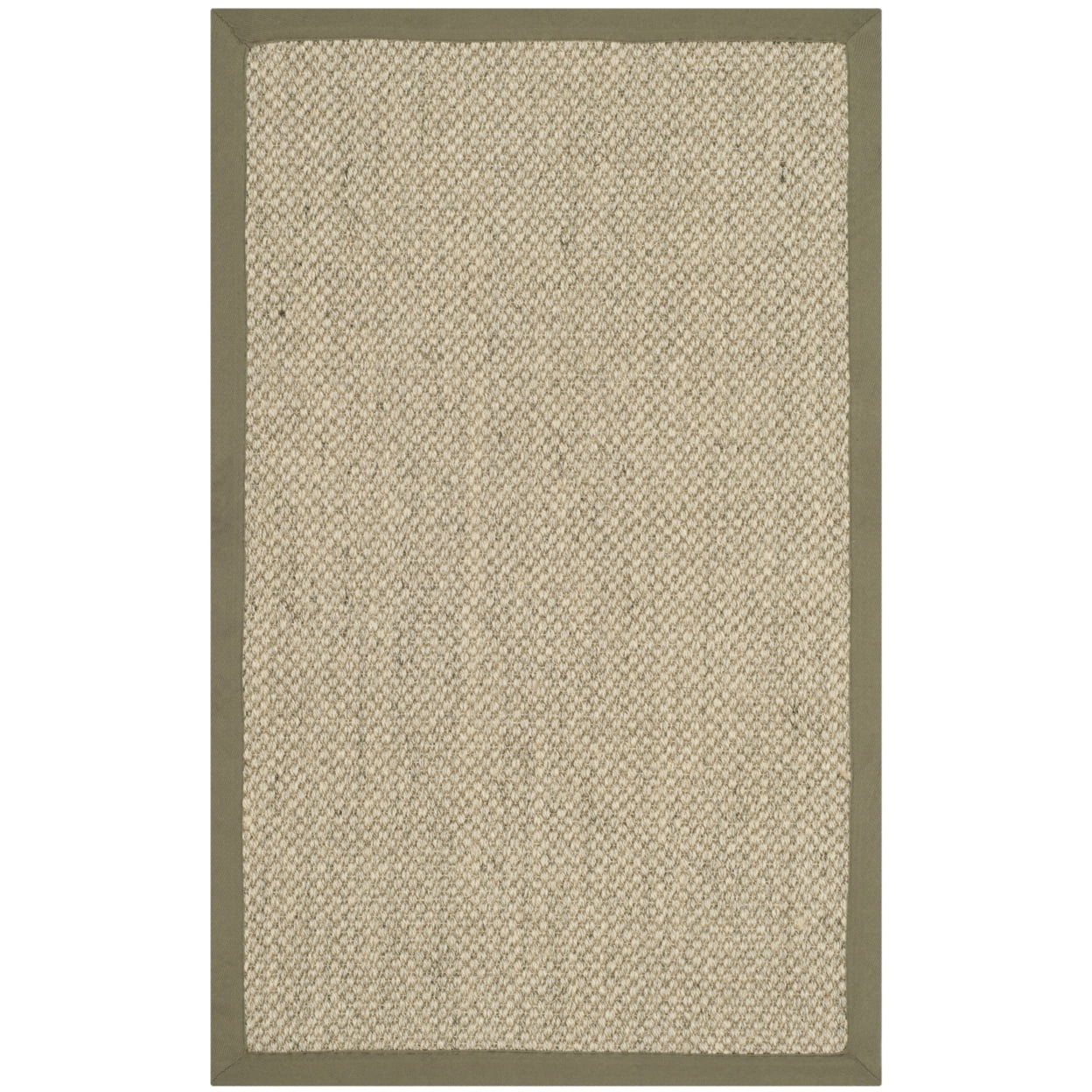 SAFAVIEH Natural Fiber Juniper Border Sisal Runner Rug, Natural/Green, 2'6" x 6'