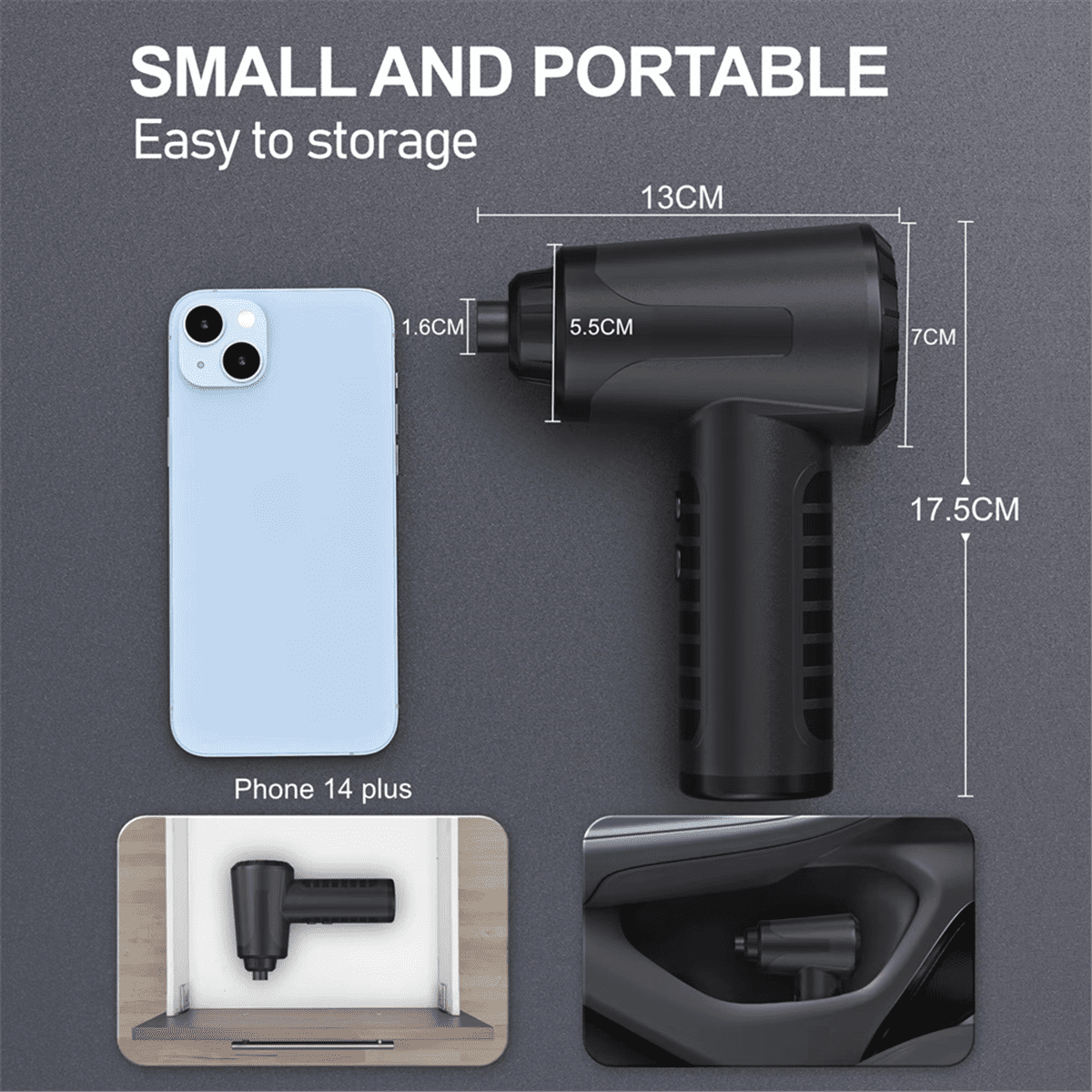 Compressed Air Duster 100000RPM Electric Air Duster Rechargeable Cordless Air Blower for Keyboard Devices Cleaning