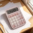 thumbnail image 6 of Colorful Round Button Desktop Calculator - Large 12-Digits Display Accounting Counter Battery Powered Calculating Tool for Home Office Business Study Daily Budget Accounting Use Supply, 6 of 6