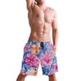 thumbnail image 5 of Dailycode Men's Quick Dry Swim Trunks Beach Shorts Casual Summer Board Shorts with Pockets, Hand Drawn Watercolor Flower, 5 of 8