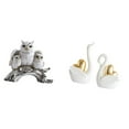 thumbnail image 1 of Figuras de búho, estatuas de animales de cerámica y resina, esculturas de cisne modernas, adornos decorativos, accesorios para el hogar, adecuados par, 1 of 8