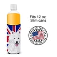 thumbnail image 4 of American Eskimo with English Union Jack British Flag Ultra Hugger for slim cans, 4 of 6