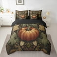 thumbnail image 2 of Feelyou Teens Autumn Pumpkin Bedding Comforter Set 7pcs, Rustic Damask Flower King Bedding Sets, Bohemian Hippie Style Reversible Bed Sheets, Super Cozy Room Decor, 3-Piece, 2 of 7