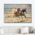 thumbnail image 2 of wall26 Canvas Print Wall Art Galloping White, Brown &amp; Black Stallions Animals Wildlife Wood Panels Photography Rustic Scenic Colorful Multicolor Cool Zen for Living Room, Bedroom, Office - 12&quo, 2 of 7