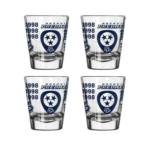 Logo Brands Nashville Predators 4-Pack 2oz. Shot Glass Set