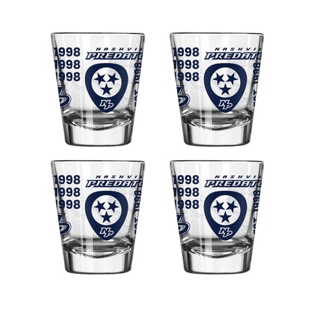 Logo Brands Nashville Predators 4-Pack 2oz. Shot Glass Set