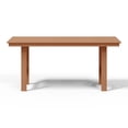 thumbnail image 3 of WestinTrends Ashore 66″ All-Weather Poly Lumber Rectangle Dining Table for 6, Modern Outdoor Patio Table, Teak, 3 of 13