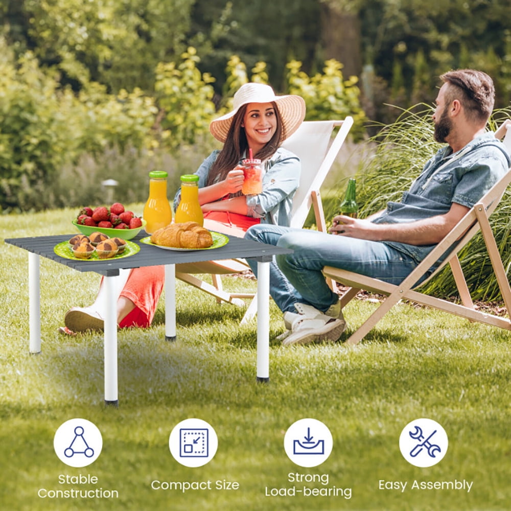 Aimee Lii Folding Outdoor Camping Table with Carrying Bag for Picnics and Party, Camp Tables PorTable Foldable, Gray