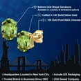thumbnail image 2 of Gem Stone King 14K Yellow Gold Green Peridot Stud Earrings for Women Men (2.66 Cttw, Gemstone February Birthstone, Oval 8X6MM), 2 of 6