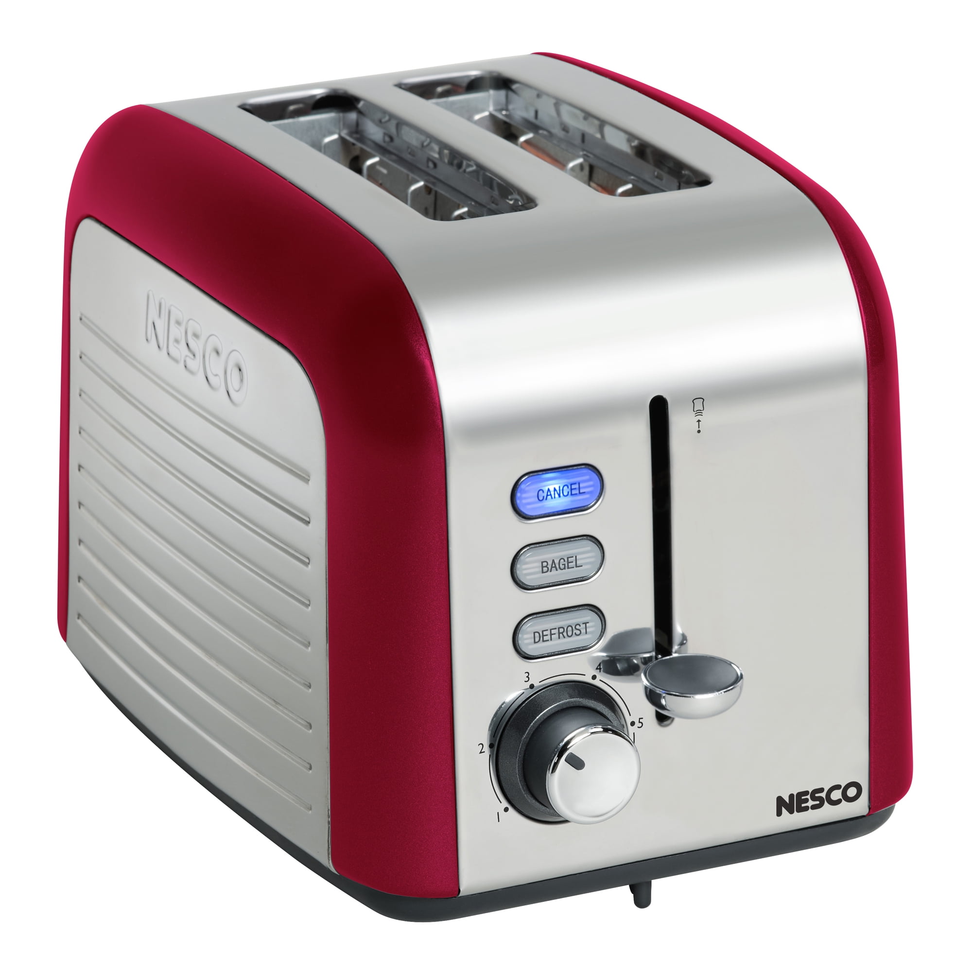 Nesco T100012 Everyday 2Slice Toaster, Red/Chrome