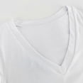 thumbnail image 5 of Womens Summer Deep V-neck Bodycon Bodysuit Top Short Sleeve Basic Solid Color Slim-fit Thongs Jumpsuits Romper T-shirts Burgundy Xl, 5 of 5