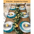 thumbnail image 4 of 13 Inch Round Placemats Set of 4, Teal Blue Coastal Wave Non Slip Heat Insulation PP Table Mats, Modern Summer Ocean Beach Sea Washable Place Mats for Kitchen Dining Party Table Decor, 4 of 7