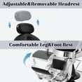 thumbnail image 3 of Black Sliver Barber Chairs for Barbershop, Heavy Duty Hydraulic Reclining Salon Chair for Hair Stylist, All Purpose Beauty Spa Shampoo Tattoo Pedicure Hairdresser Styling, 3 of 8
