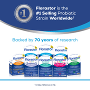 Florastor Unisex Daily Probiotic Supplement Capsules for Digestive Health, 100 Count