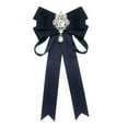 thumbnail image 2 of yuksok Women's Bow Tie Bowknot Bowtie Girls Ladies Necktie for Uniform Blouse Shirt Navy Blue, 2 of 9