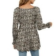 thumbnail image 4 of IROINNID Women's Casual Oversize Long Sleeve V-Neck Printed Puff Long Sleeve Tunic Top, 4 of 7