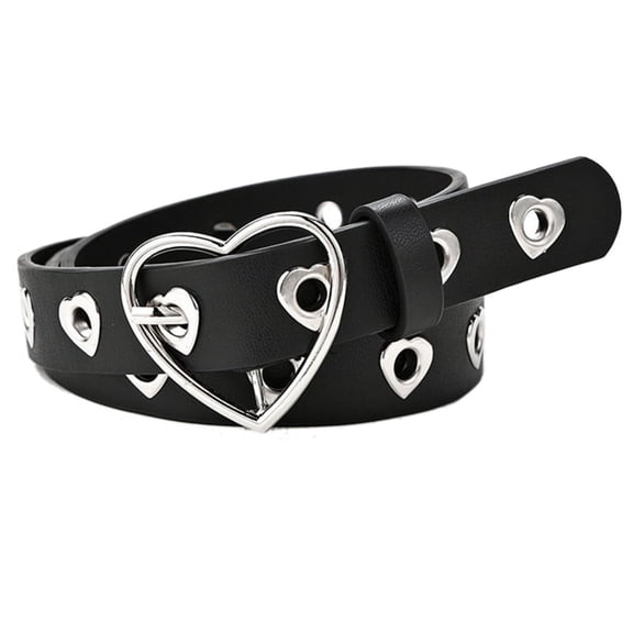 Women Punk Waist Belt Heart-shaped Belt Vintage Buckle Dress Jeans Belts
