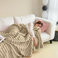 thumbnail image 7 of Striped Fleece Blanket, 59 x 39 In, with Comfortable & Solid Design, Machine Washable and Made of Polyester for Cozy Nights, 7 of 7