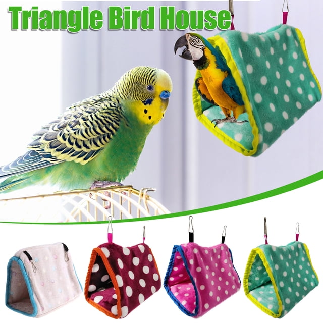 Fiudx Casa para Pájaros Cálida de Invierno, Cueva de Lana Suave para Loros, Cómoda Cama para Pájaros, Refugio Antiestrés, Fácil de Colgar, Varios Tamaños, Ideal para Periquitos, Agapornis y Loros Peq