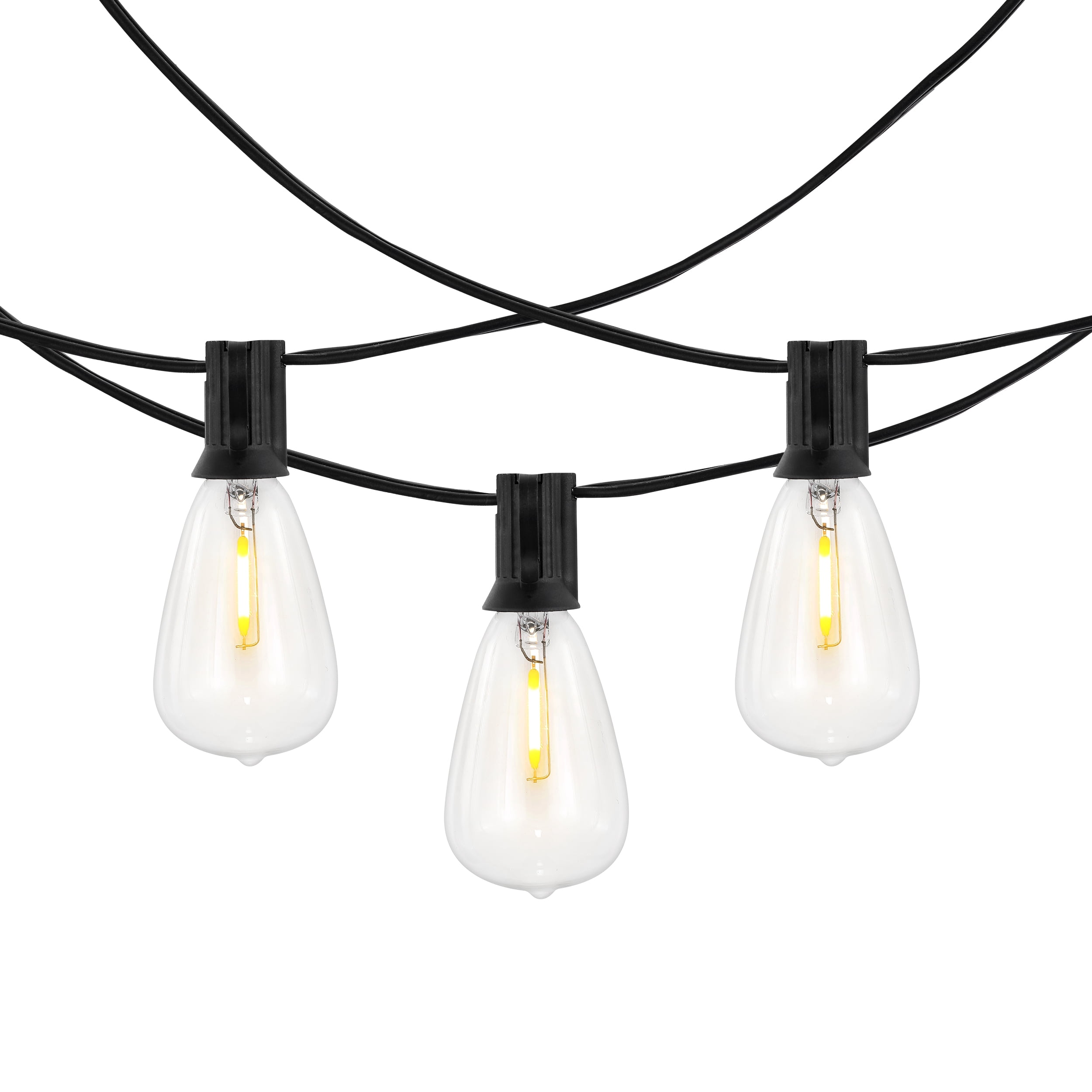 SAFAVIEH Dorcia 10-Light ST38 Black Metal Outdoor String Light