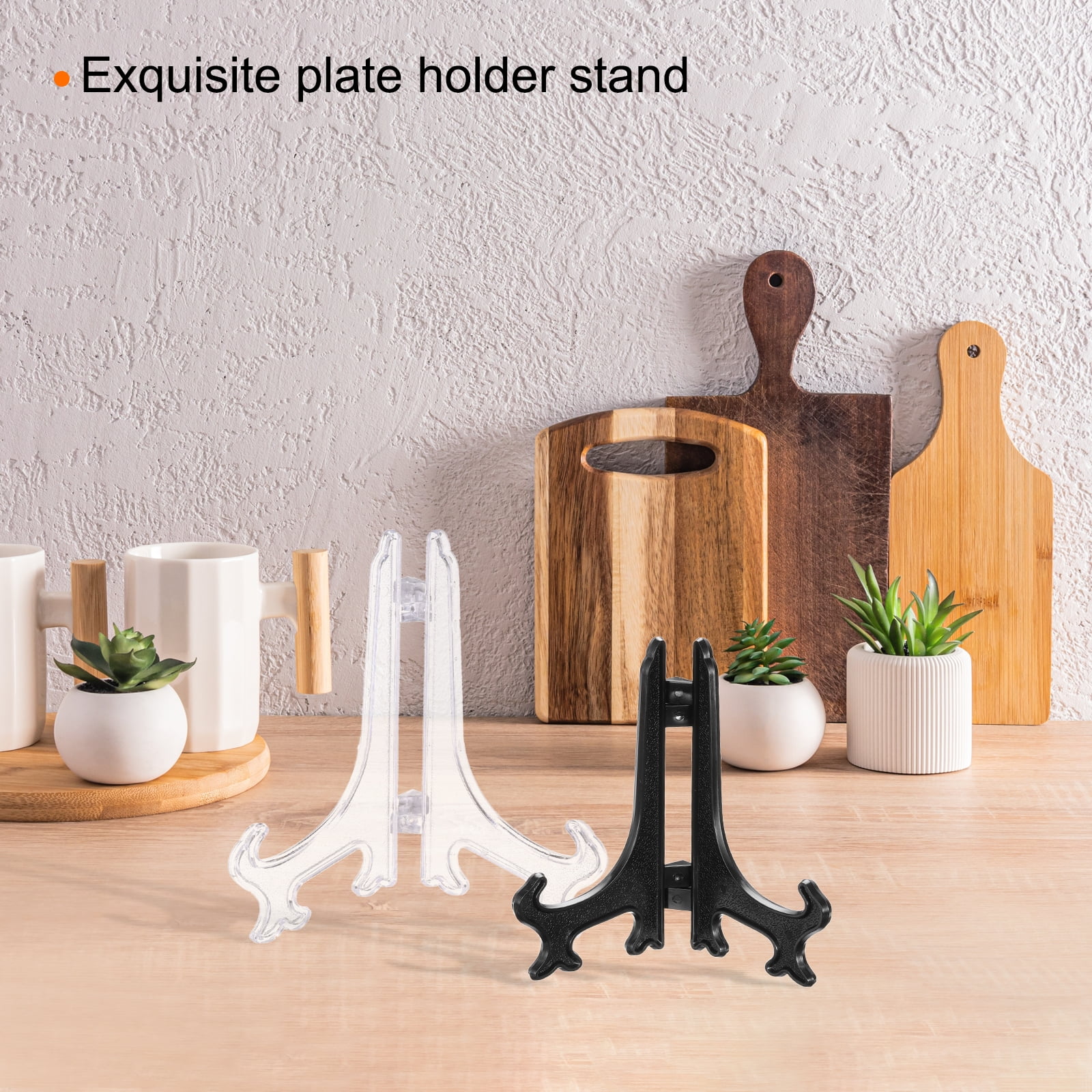Unique Bargains 5Pcs 10 Inch Clear Acrylic Easel Display Stands for Card and Photo Frame