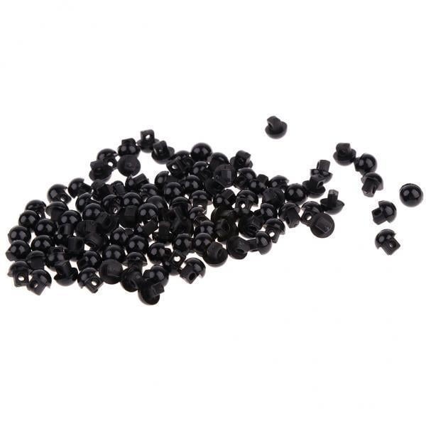 2x 100 pieza 6 Plástico Negro DIY Juguetes para Fabricación de Peluche Hugo Ojos de botón de hongo