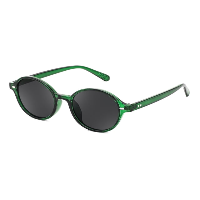 Gafas de Sol FEISEDY Retro Ovaladas B1171 Verde Transparente para Mujer