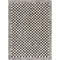 thumbnail image 2 of Hauteloom Leryn Contemporary Checkered Area Rug - Modern Geometric Bordered Carpet for Living Room, Bedroom - Checkboard Design - Square Tiles - High Pile - Black and White - 6'7" x 9' (6x9), 2 of 17