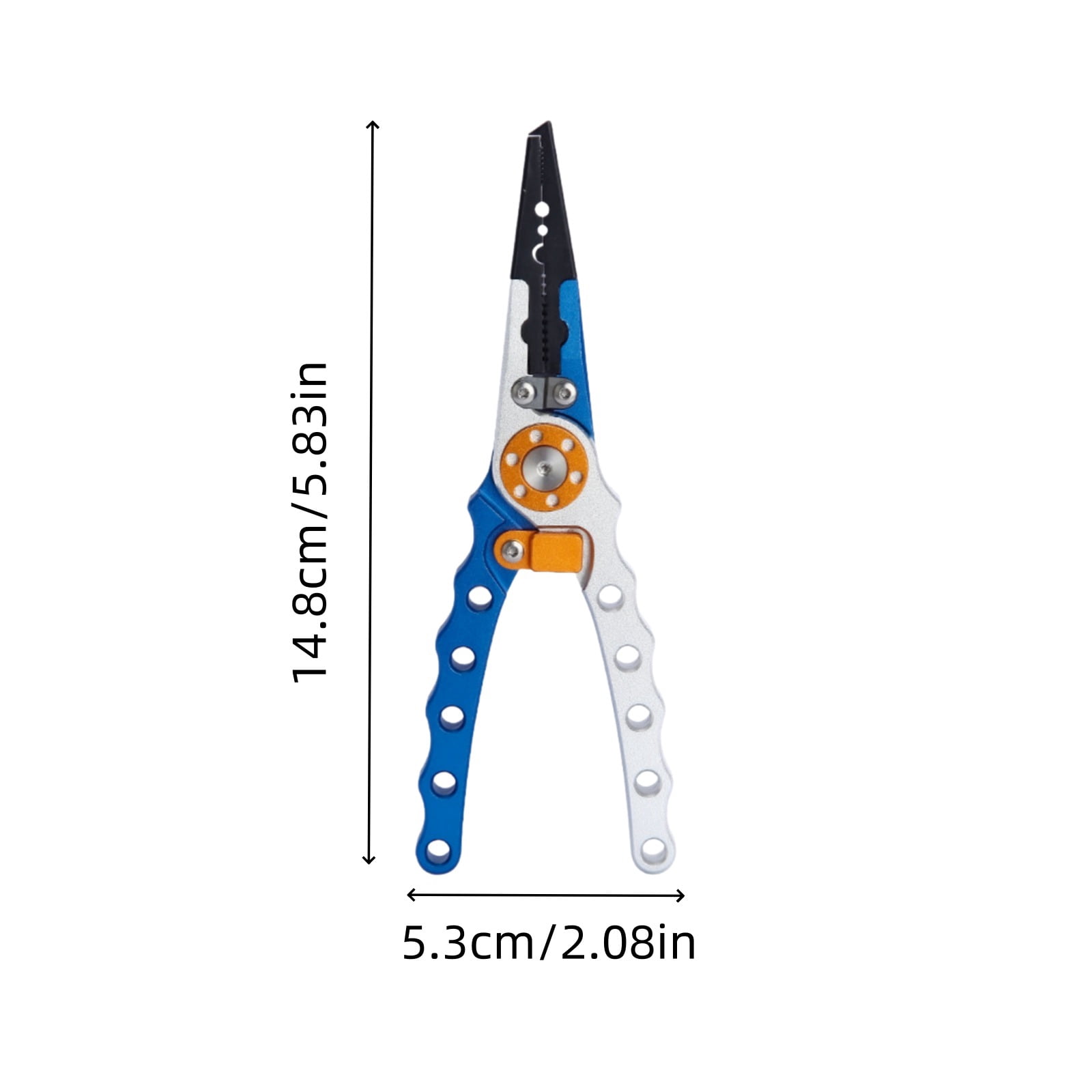 GUYUTING Super Braided Line Cutters Fishing Pliers Aluminum Stainless Steel Blue Silver 5.83in Split Ring Hook Opener for Fishing Gear