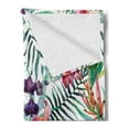 thumbnail image 2 of Floral Soft Flannel Fleece Throw Blanket, Watercolored Tropical Exotic Foliage Vibrant Color Palette Hawaiian Summer Season, Cozy Plush for Indoor and Outdoor Use, 60" x 80", Multicolor, by Ambesonne, 2 of 5
