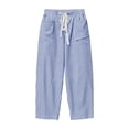 thumbnail image 5 of Vrorvz Women Striped Capris Straight Leg Loose Cropped Pants for Womens Casual Elastic Waist Summer Trousers, 5 of 5