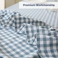 thumbnail image 6 of 100% Cotton Dust Blue Plaid Ruffled Table Cloth for Rectangle Table Seat 4-6, Classic Farmhouse Checker Gingham Vintage Decorative Tablecloth - 70"x52", 6 of 7