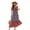 Dark Blue, variant on Women's Floral Flounce Sleeve Midi Dress 100% Rayon Elegant Everyday Wear Ideal for Spring and Summer Events Occasions