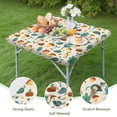 thumbnail image 4 of Brown Green Mushroom Fruit Leaf Beige Pattern Square Fitted Tablecloth with Elastic Edge,Square Table Cover,Washable Elastic Table Cover for Home Kitchen Party Decor 34"x34", 4 of 6