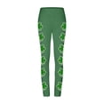 thumbnail image 5 of American Flag Clover Print High Rise Leggings for Women Stretchy Trousers Athletic Slim Fit Bottoms Festive Performance Sportswear, 5 of 6