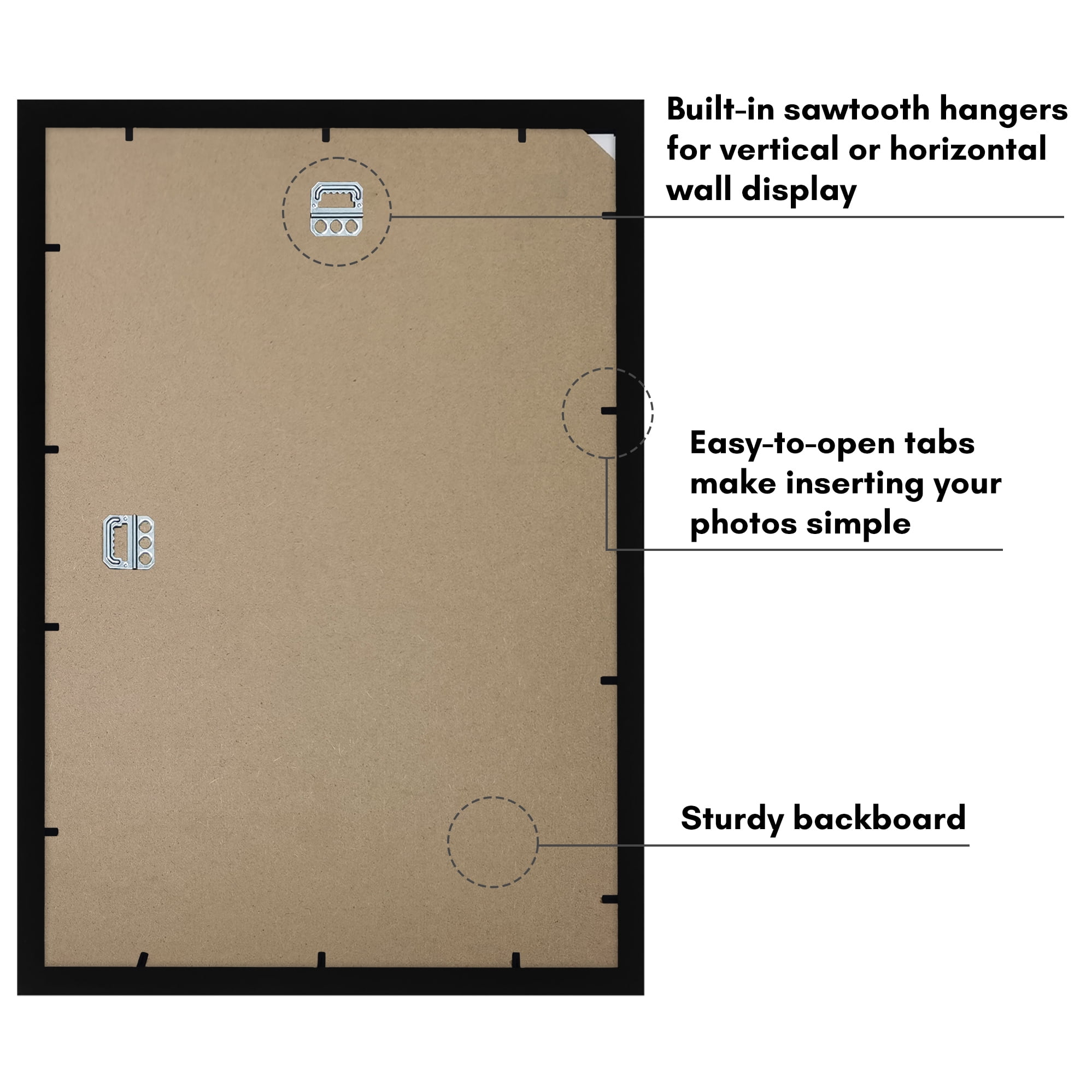 Americanflat 12x18 Picture Frame shaped elevate cherished photos unique expertly crafted border durable - Black