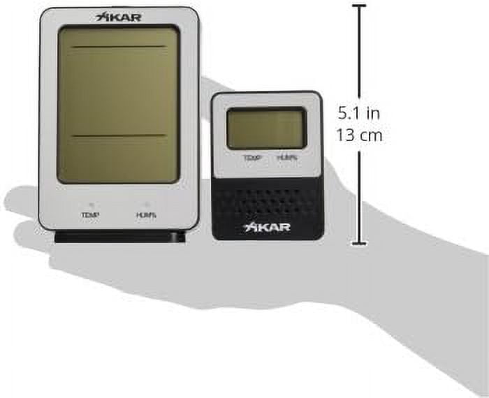 Xikar PuroTemp Hygrometer System, Humidor Temperature and Relative Humidity Display, Monitors Up to 3 Humidors, Black