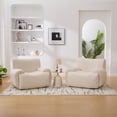 thumbnail image 2 of New 42" Wide Modern Upholstered Oversized Accent Chair, Boneless Single Sofa Chair, Chenille Armchair Comfy Reading Lounge Chair with Deep Seats for Living Room Bedroom Apartment, Dorms, Beige, 2 of 9