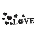 thumbnail image 2 of Reloj de pared con forma de corazón de amor, adhesivo decorativo para pared, arte creativo y silencioso para el hogar. Negro, 2 of 9
