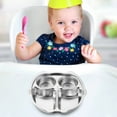 thumbnail image 3 of WIFKLSIIPG Assiette Compartimentée en Acier Inoxydable Plateau-Repas Compartimenté pour Enfants Plat de Souper pour Bébés Tout-Petits et Enfants Mangeant de la Nourriture Forme de Voiture Mignon Régime T, 3 of 4