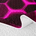 thumbnail image 5 of meiyoeat Gradient Gamepad Quilt Full for Boys Gamers, Neon Honeycomb Pink Gaming Full Bedspread Sets, 3-Piece 1 Coverlet and 2 Pillowcases, 5 of 7