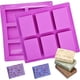 thumbnail image 1 of Soap Silicone Mold 6 Rectangular Soap Mold, 2pcs Rectangle Diy Soap Molds, Cake Jelly Ice Cake Chocolate Silicone Molds, Purple Muffin Cupcake Sweet B, 1 of 5