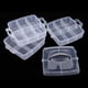 thumbnail image 4 of Organizador de joyas ajustable de plástico de 3 capas con 18 compartimentos Claro, 4 of 9