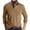 Khaki, variant on Guzom Mens Shirts Long Sleeve Big and Tall- Turndown Collar Colorblock Leisure with pockets Slim Fit Fall Shirts Gray