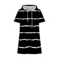 thumbnail image 3 of Cute Oversized Hooded Sweatshirts for Women Casual String Short Sleeve Hoodies Comfort Cotton Pullover Summer Graphic Tees, Black, XXL, 3 of 3